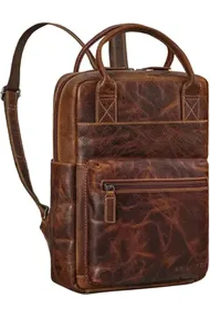 STILORD Cityrucksack "Tima" Eleganter Damen Rucksack Leder Klein Für Laptop 13 13,3 Zoll braun