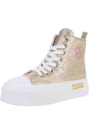 Ital-Design Damen High-Top Freizeit Sneakerboots (88671553) Keilabsatz/Wedge Sneakers High in Gold goldfarben 37 EU