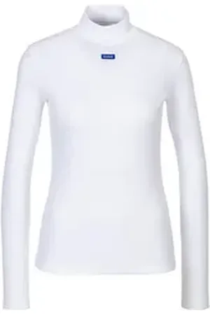 Hugo Blue Longsleeve mit Stehkragen weiß XL