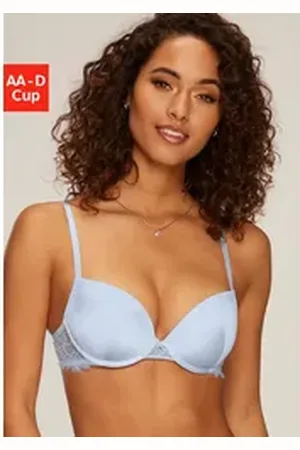 Lascana Push-up-BH Alana aus edler Qualität mit hohem Seidenanteil und floraler Spitze, Dessous blau 80