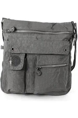 Bag Street Umhängetasche Damenhandtasche Umhängetasche (Umhängetasche), Umhängetasche Nylon, grau ca. 31cm x ca. 33cm grau