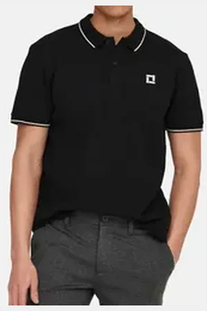 Only & Sons Poloshirt Onsefletcher (1-tlg) Poloshirt - Baumwolle - Atmungsaktiv - Hochwertiger Piqué-Stoff schwarz XL