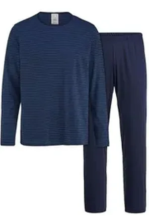 hessnatur Pyjama Regular PURE COTTON aus Bio-Baumwolle (2 tlg) blau 54