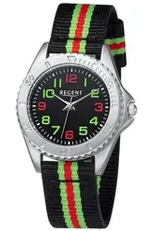 Regent Uhrenring Jungen Analog Quarz Uhr mit Textil Armband 12400320