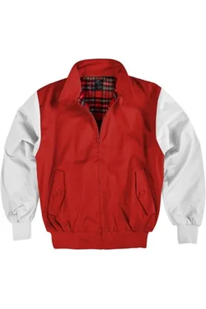 Normani Blouson Harrington Jacke Gefütterte Winterjacke mit Karomuster Blouson English Style rot 5XL