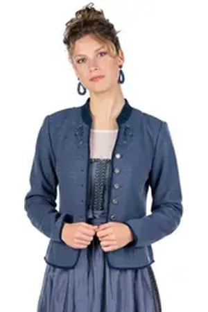 SPIETH & WENSKY Trachtenjanker Walkjacke Damen - FORNACH - blau blau 36