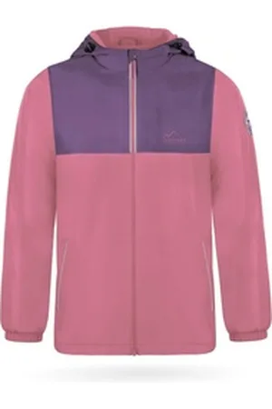 Normani Regenjacke Kinder Jacke Tanana Unisex Wasserdichte Winterjacke mit Fleece Reflektoren und Kapuze rosa 110-116