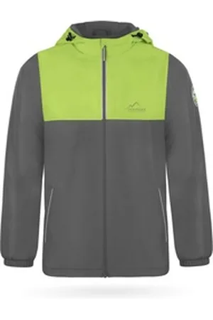 Normani Regenjacke Kinder Jacke Tanana Unisex Wasserdichte Winterjacke mit Fleece Reflektoren und Kapuze grau 158-164
