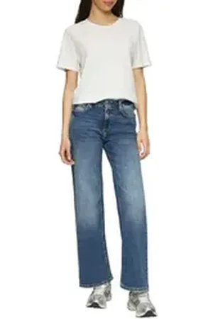 QS by s.Oliver Stretch-Jeans CATIE Wide Leg in blauer Waschung blau 36