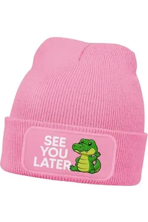 MoonWorks Bommelmütze Wintermütze Kinder Beanie für Mädchen mit Patch Aufdruck Spruch rosa
