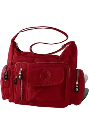 Bag Street Schultertasche Damenhandtasche Schultertasche (Schultertasche), Schultertasche Nylon, rot ca. 30cm x ca. 22cm rot