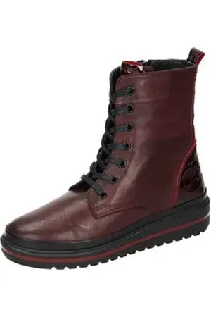 Manitu Stiefeletten Schnürstiefelette aus echtem Leder rot 37 EU