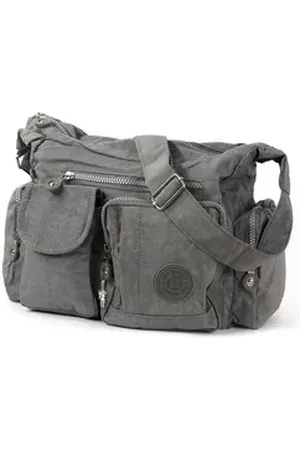 Bag Street Schultertasche Damenhandtasche Schultertasche (Schultertasche), Schultertasche Nylon, grau ca. 32cm x ca. 20cm grau