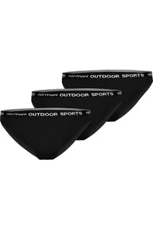 Normani Slip 3er Pack Damen Merino Slip „Mildura“ Unterhose Merinounterwäsche Sport Outdoor Hipkini Schlüpfe schwarz XS