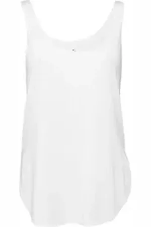 Bella Tanktop 1er / 2er-Pack sommerliches, ärmelloses Damen Shirt / Tank Top mit weiter Passform (1-tlg) U-Ausschnitt, Seitenschlitze weiß S