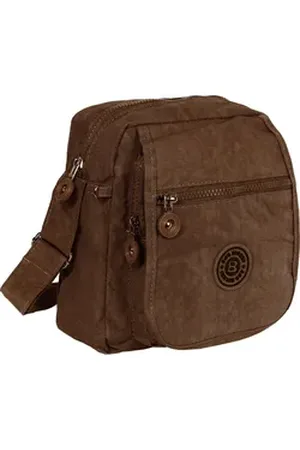 Bag Street Umhängetasche Damenhandtasche Umhängetasche (Umhängetasche), Umhängetasche Nylon, braun ca. 20cm x ca. 22cm braun
