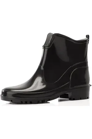 Ladeheid Gummistiefeletten LA-930 kurze Boots für Frauen Gummistiefel Damen wasserfest und bequem schwarz 41 EU
