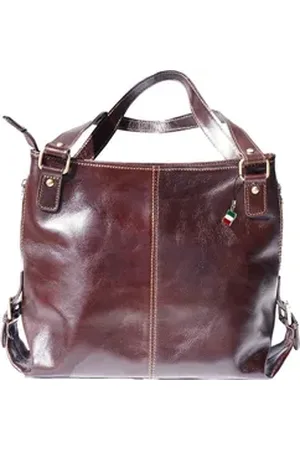 Florence Schultertasche Echtleder Damen Schultertasche (Schultertasche), Damen Leder Schultertasche, Henkeltasche, Shopper, braun ca. 40cm braun