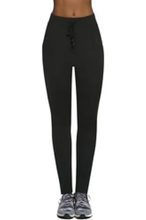 Basbleu Leggings Sport Leggings lang blickdicht Schnürung LORENA Schnürung, komfortabel schwarz S
