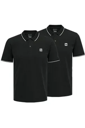 Only & Sons Poloshirt 2er Pack Onsefletcher (Spar-Set, 2-tlg) Poloshirt - Baumwolle - Atmungsaktiv - Hochwertiger Piqué-Stoff schwarz XXL