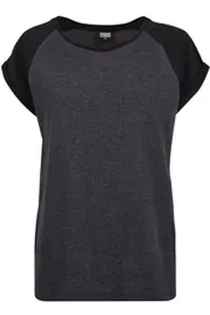 Urban classics Kurzarmshirt Damen Ladies Contrast Raglan Tee (1-tlg) grau XL