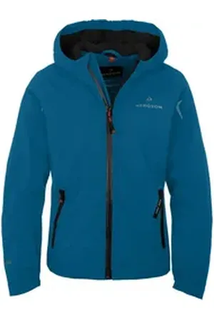 Bergson Regenjacke LIO THERMO Kinder Regenjacke, leicht wattiert, 12000 mm Wassersäule, Normalgröße blau 164