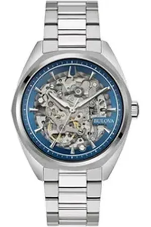 BULOVA Automatikuhr 96A292, Armbanduhr, Mechanische Uhr, Herrenuhr, Edelstahlarmband silberfarben