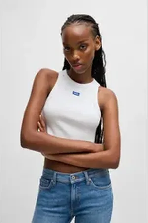 Hugo Blue Tanktop Baby Tank_B Cropped-Form weiß XXL