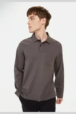 Camel Active Poloshirt aus reiner Baumwolle Shirts_Langarm-Poloshirt grau L