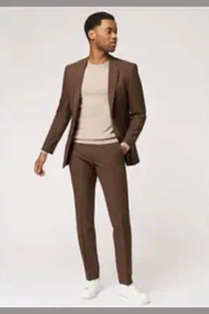 Roy Robson Hosenanzug Modischer Anzug im Slim Fit braun 56