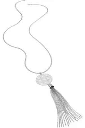 Lascana Lange Kette Halskette mit Traumfänger Anhänger, mit Ornament und Tassel, Kette mit Anhänger, Halsschmuck silberfarben