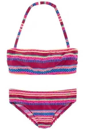 Buffalo Bandeau-Bikini Lux Kids mit abstraktem Druck rot 158/164
