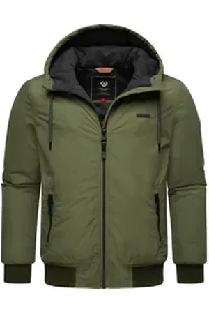 Ragwear Winterjacke Maddy stylische Herren Outdoorjacke mit großer Kapuze gelb|grün L (52)