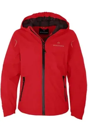 Bergson Regenjacke LIO Kinder Regenjacke, Netzfutter, 12000 mm Wassersäule, Normalgrößen, sa rot 152