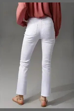 Aniston Bootcut-Jeans in knöchelfreier Länge weiß 46