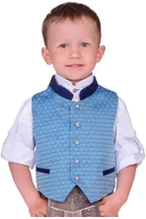 Isar Trachtenjacke Kinderweste - FREDI - hellblau blau 68