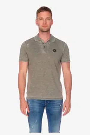 Le Temps des Cerises Poloshirt BRETY mit meliertem Design grün XL