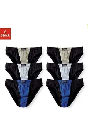 le jogger ® Slip (Packung, 6-St) mit farblich abgesetztem Einsatz blau|grau|schwarz 182
