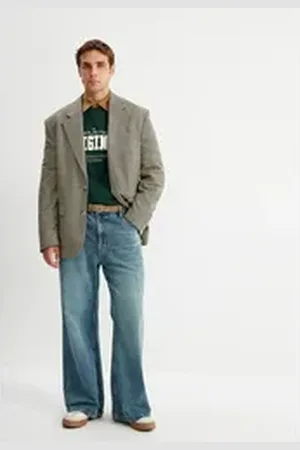 Koton 5-Pocket-Jeans Normale Leibhöhe Baggy blau 34/32