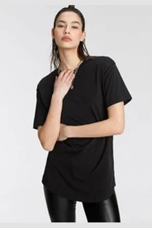 Tamaris Oversize-Shirt Kurzarm, weiter Schnitt, Basic-Stil, Rundhalsausschnitt schwarz 44/46