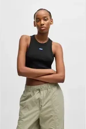 HUGO BOSS Blue Tanktop Baby Tank_B Cropped-Form schwarz S