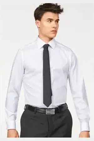 Bruno Banani Langarmhemd Slim-fit Formbeständig durch Elastananteil weiß 41/42 (L)