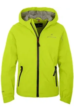 Bergson Regenjacke LIO THERMO Kinder Regenjacke, leicht wattiert, 12000 mm Wassersäule, Normalgröße grün 164