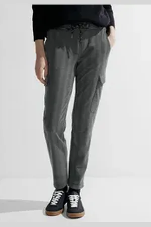 CECIL Cargohose im Joggstyle schwarz XL