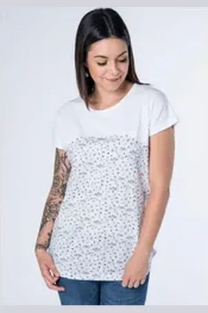 alife kickin T-Shirt trendy Longshirt mit Streifen-oder Musterprints weiß S