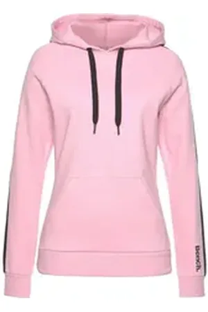 Bench Kapuzensweatshirt mit Seitenstreifen und Kängurutasche, Loungeanzug, Hoodie rosa|schwarz 32/34