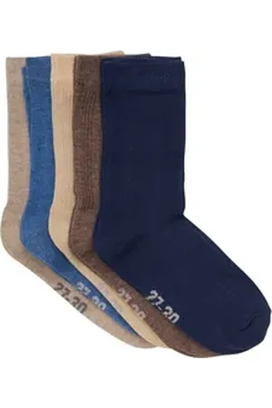 Minymo Socken Socks with Knit (5-Pack) blau 31-34