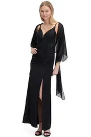 Vera Mont Multifunktionstuch Chiffonstola schmal geschnitten, Material schwarz