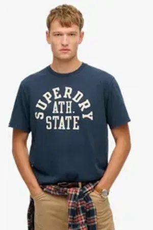 Superdry Rundhalsshirt ATHLETIC ESS TEE blau L
