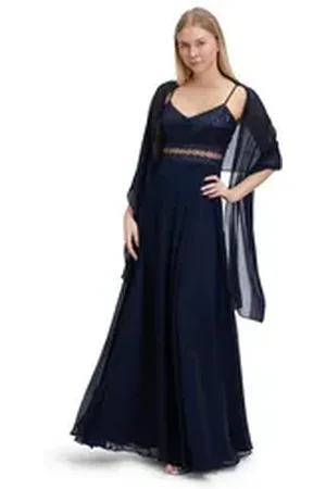 Vera Mont Multifunktionstuch Chiffonstola schmal geschnitten, Material blau